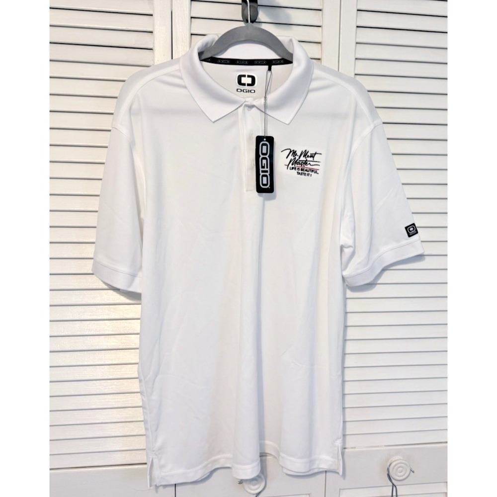 OGIO Men's Polo Shirt  Large Short Sleeve Collard Mr Meat Master